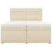 Pat box spring cu saltea, crem, 200x200 cm, textil - WALTI WALTI