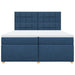 Pat box spring cu saltea, albastru, 200x200 cm, textil - WALTI WALTI