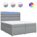 Pat box spring cu saltea, gri deschis, 200x200 cm, textil - WALTI WALTI