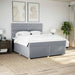 Pat box spring cu saltea, gri deschis, 200x200 cm, textil - WALTI WALTI