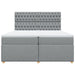 Pat box spring cu saltea, gri deschis, 200x200 cm, textil - WALTI WALTI