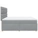 Pat box spring cu saltea, gri deschis, 200x200 cm, textil - WALTI WALTI