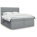 Pat box spring cu saltea, gri deschis, 200x200 cm, textil - WALTI WALTI