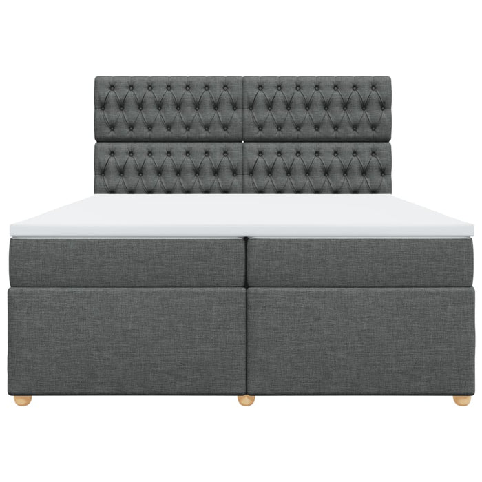Pat box spring cu saltea, gri închis, 200x200 cm, textil - WALTI WALTI