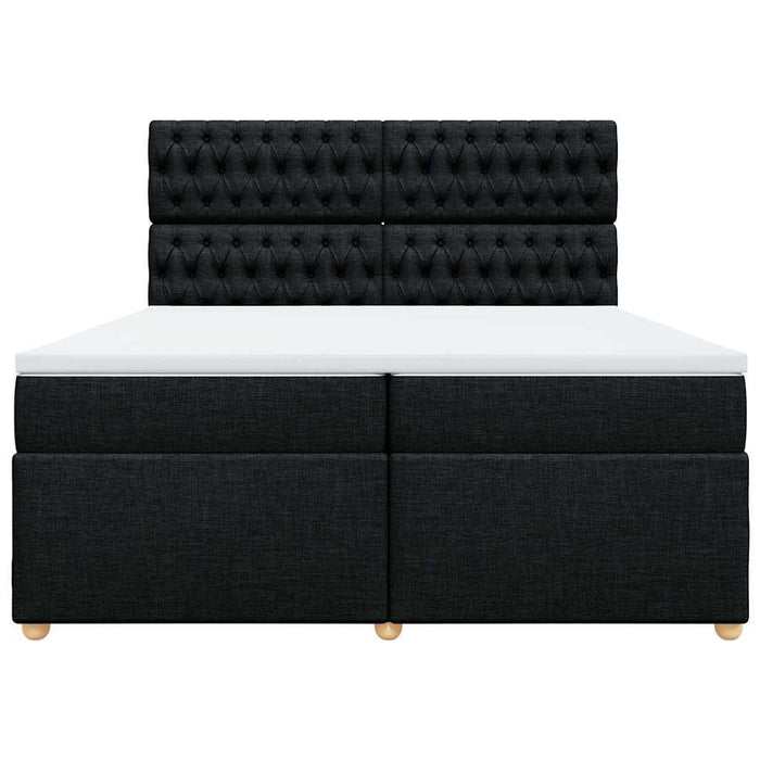 Pat box spring cu saltea, negru, 200x200 cm, textil - WALTI WALTI