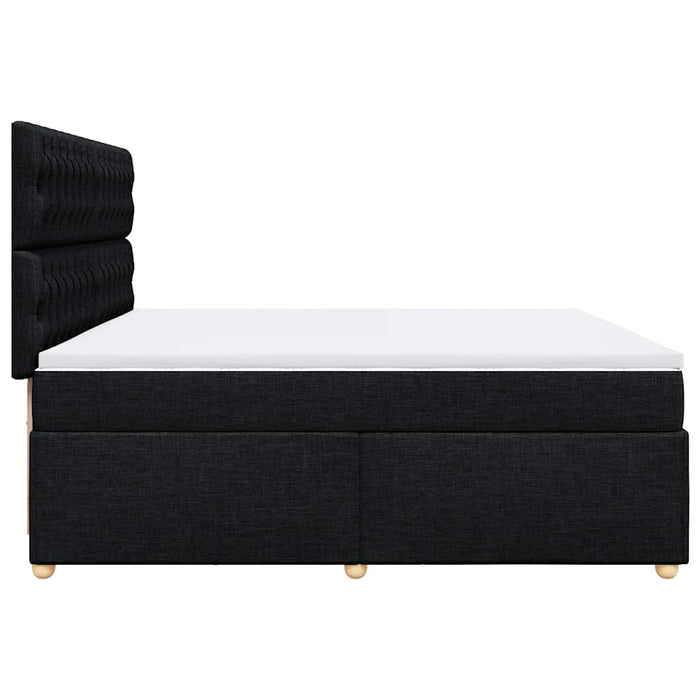 Pat box spring cu saltea, negru, 200x200 cm, textil - WALTI WALTI