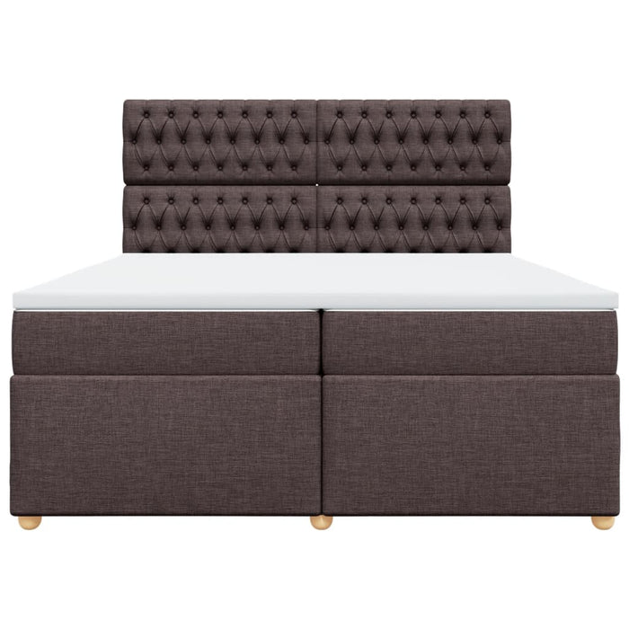 Pat box spring cu saltea, maro închis, 200x200 cm, textil - WALTI WALTI
