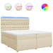 Pat box spring cu saltea, crem, 200x200 cm, textil - WALTI WALTI