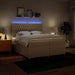 Pat box spring cu saltea, crem, 200x200 cm, textil - WALTI WALTI