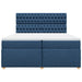 Pat box spring cu saltea, albastru, 200x200 cm, textil - WALTI WALTI