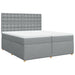 Pat box spring cu saltea, gri deschis, 200x200 cm, textil - WALTI WALTI