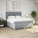 Pat box spring cu saltea, gri deschis, 200x200 cm, textil - WALTI WALTI