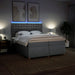 Pat box spring cu saltea, gri deschis, 200x200 cm, textil - WALTI WALTI
