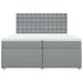 Pat box spring cu saltea, gri deschis, 200x200 cm, textil - WALTI WALTI
