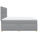 Pat box spring cu saltea, gri deschis, 200x200 cm, textil - WALTI WALTI