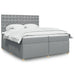 Pat box spring cu saltea, gri deschis, 200x200 cm, textil - WALTI WALTI