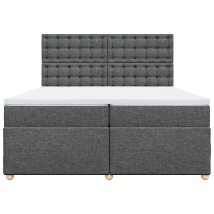 Pat box spring cu saltea, gri închis, 200x200 cm, textil - WALTI WALTI