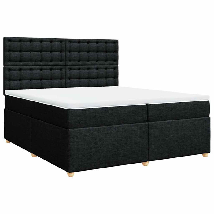 Pat box spring cu saltea, negru, 200x200 cm, textil - WALTI WALTI