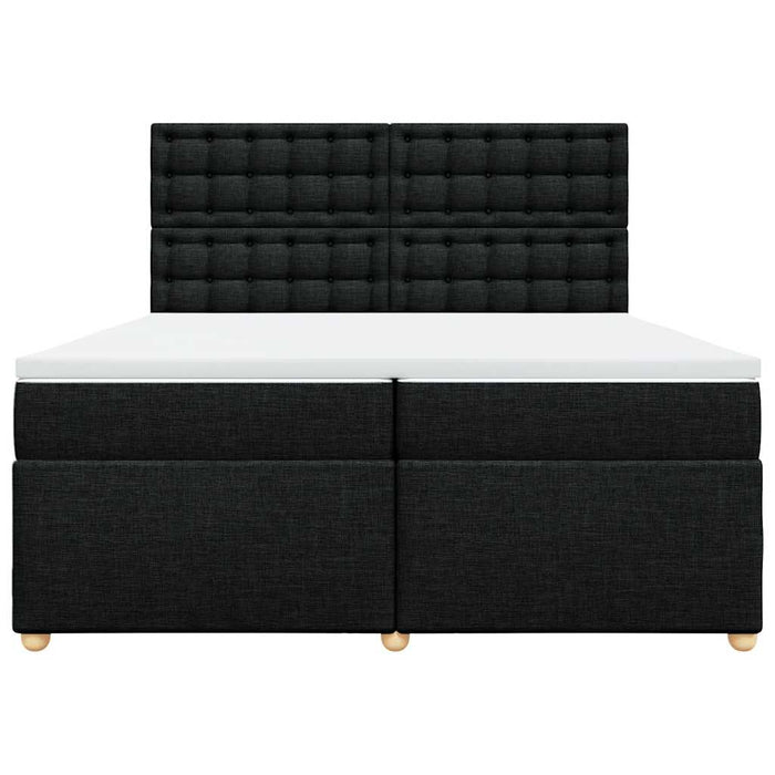 Pat box spring cu saltea, negru, 200x200 cm, textil - WALTI WALTI