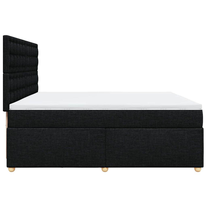 Pat box spring cu saltea, negru, 200x200 cm, textil - WALTI WALTI