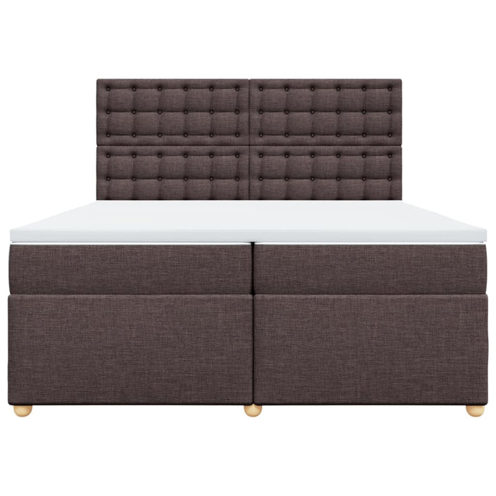 Pat box spring cu saltea, maro închis, 200x200 cm, textil - WALTI WALTI