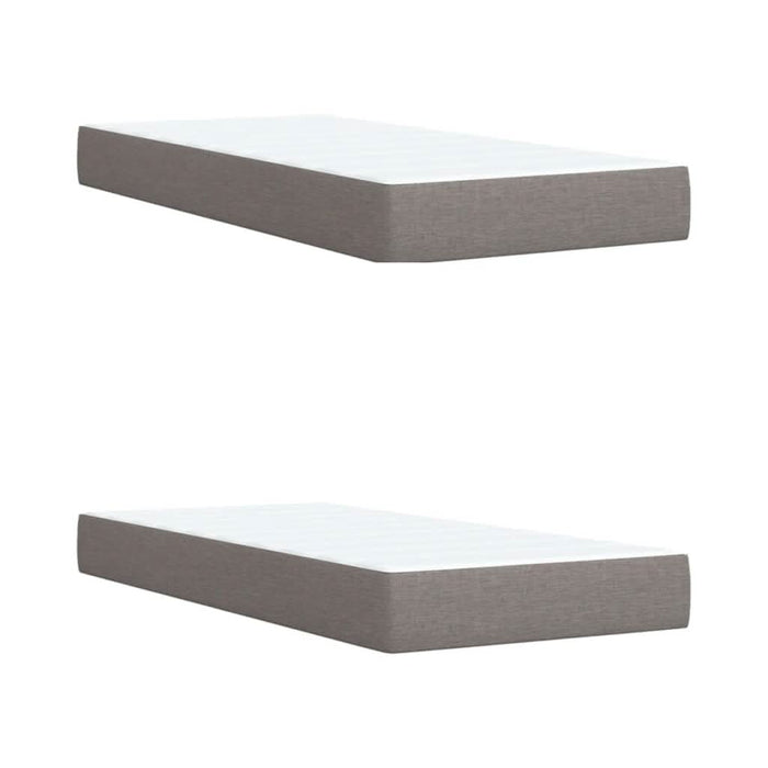 Pat box spring cu saltea, gri taupe, 200x200 cm, textil WALTI
