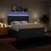 Pat box spring cu saltea, albastru, 200x200 cm, textil - WALTI WALTI