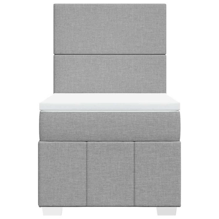 Pat continental cu saltea, gri deschis, 80x200 cm, textil - WALTI WALTI