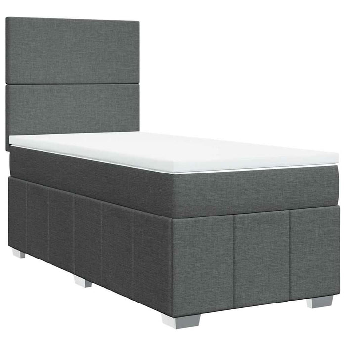 Pat box spring cu saltea, gri închis, 80x200 cm, textil - WALTI WALTI