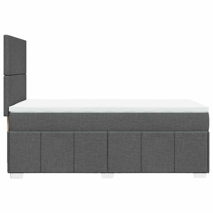 Pat box spring cu saltea, gri închis, 80x200 cm, textil - WALTI WALTI