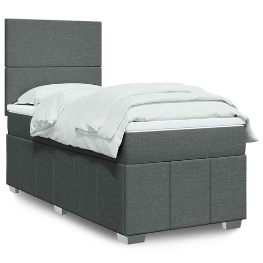 Pat box spring cu saltea, gri închis, 80x200 cm, textil - WALTI WALTI