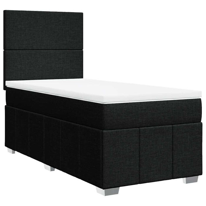 Pat box spring cu saltea, negru, 80x200 cm, textil - WALTI WALTI