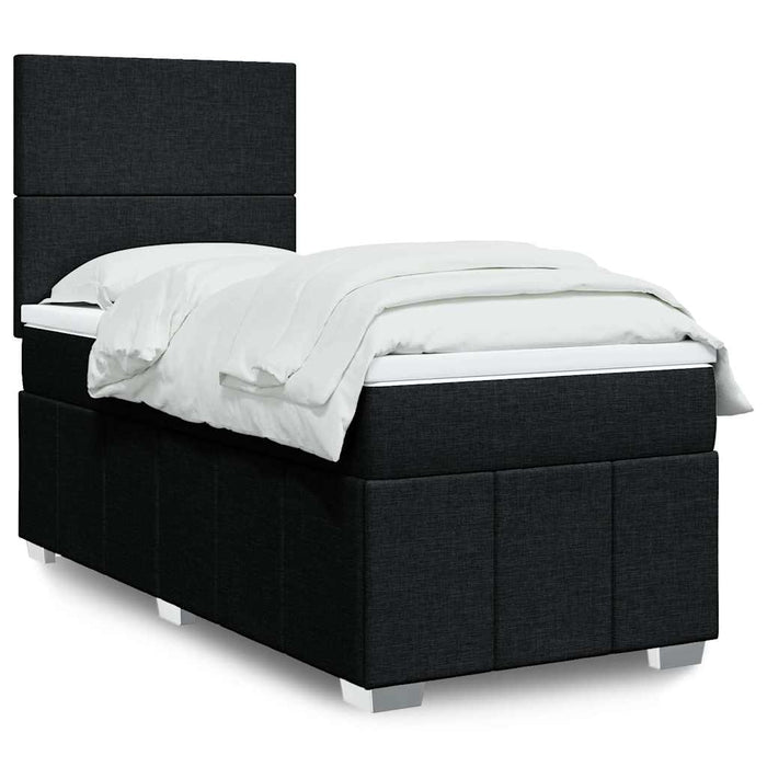 Pat box spring cu saltea, negru, 80x200 cm, textil - WALTI WALTI