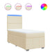 Pat box spring cu saltea, crem, 80x200 cm, textil - WALTI WALTI