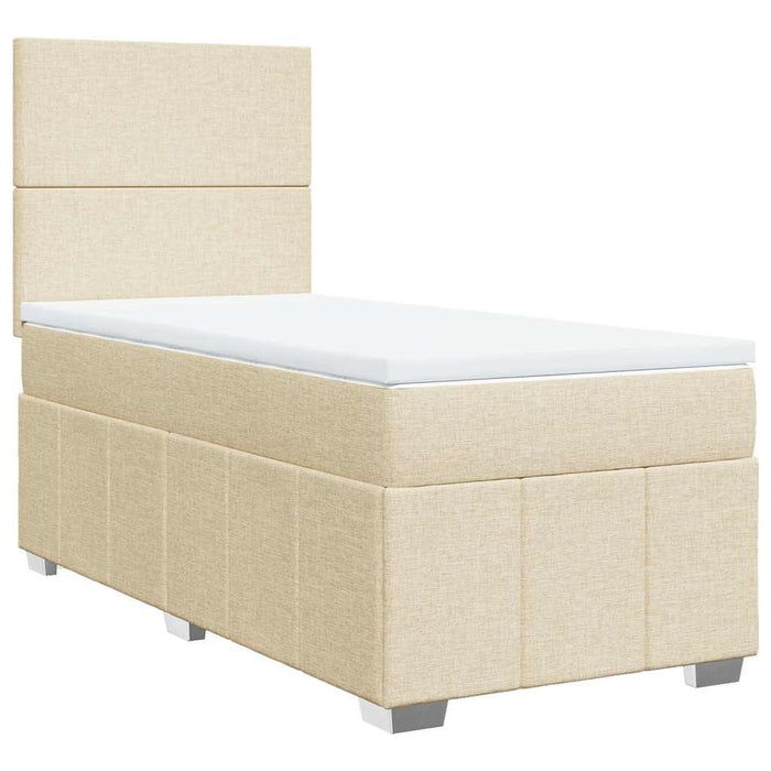 Pat box spring cu saltea, crem, 80x200 cm, textil - WALTI WALTI