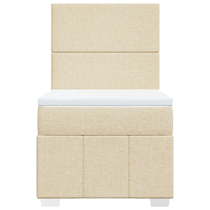 Pat box spring cu saltea, crem, 80x200 cm, textil - WALTI WALTI