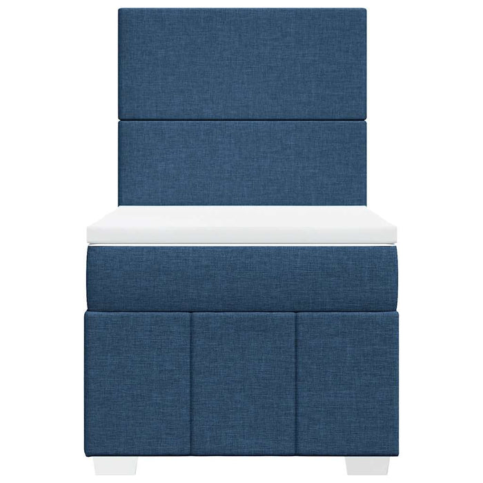 Pat box spring cu saltea, albastru, 80x200 cm, textil - WALTI WALTI