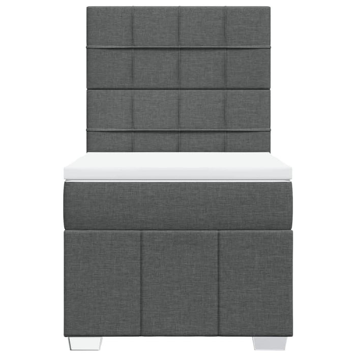 Pat box spring cu saltea, gri închis, 80x200 cm, textil - WALTI WALTI