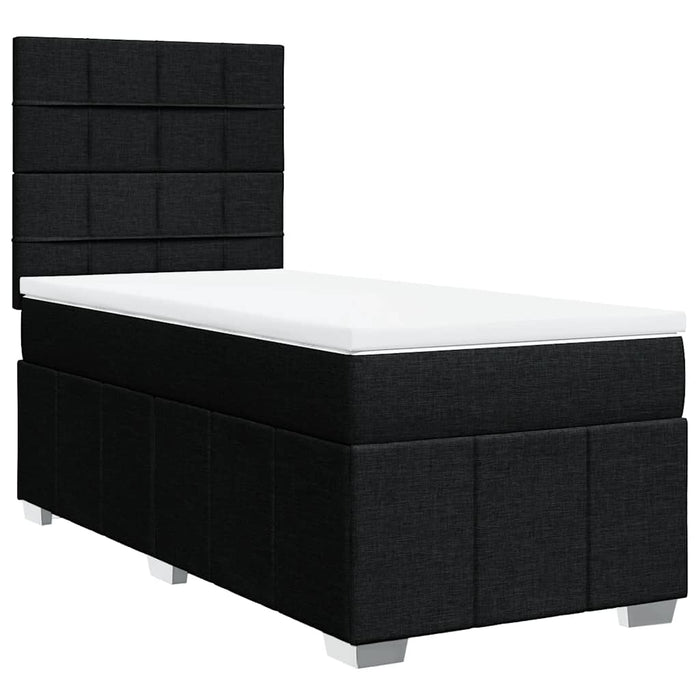 Pat box spring cu saltea, negru, 80x200 cm, textil - WALTI WALTI