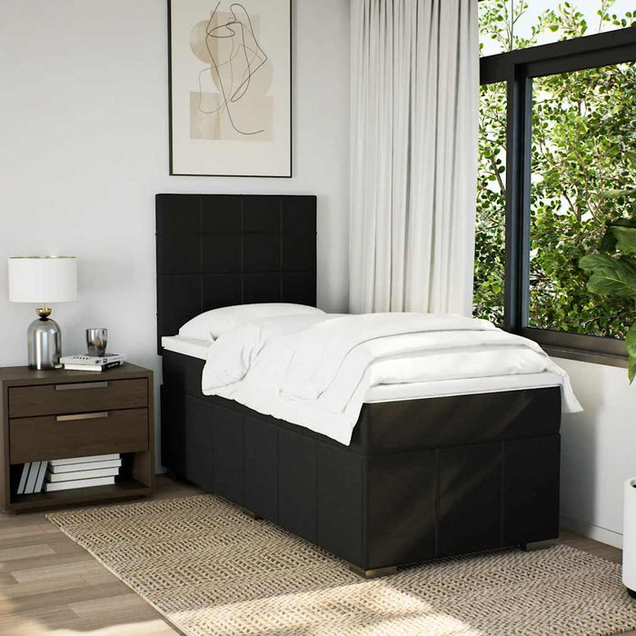 Pat box spring cu saltea, negru, 80x200 cm, textil - WALTI WALTI
