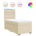 Pat box spring cu saltea, crem, 80x200 cm, textil - WALTI WALTI