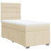 Pat box spring cu saltea, crem, 80x200 cm, textil - WALTI WALTI