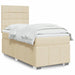 Pat box spring cu saltea, crem, 80x200 cm, textil - WALTI WALTI