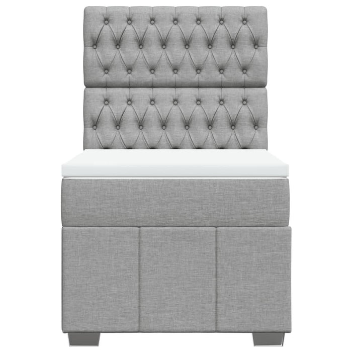 Pat continental cu saltea, gri deschis, 80x200 cm, textil - WALTI WALTI