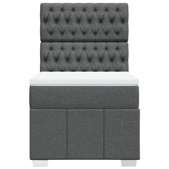 Pat box spring cu saltea, gri închis, 80x200 cm, textil - WALTI WALTI