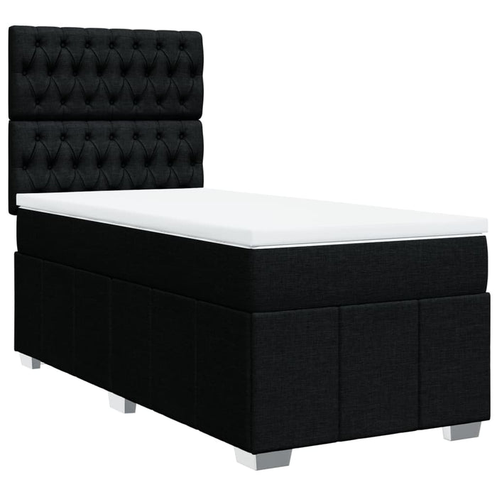 Pat box spring cu saltea, negru, 80x200 cm, textil - WALTI WALTI