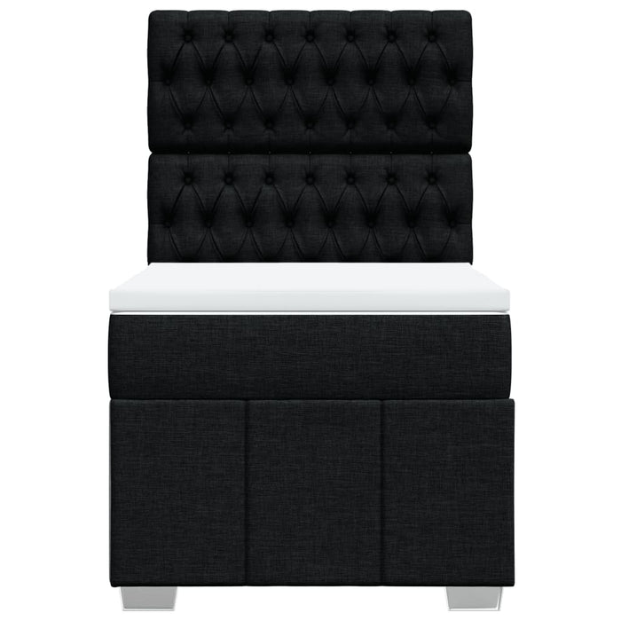 Pat box spring cu saltea, negru, 80x200 cm, textil - WALTI WALTI