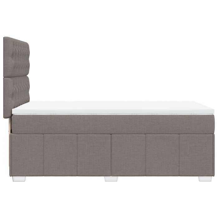 Pat box spring cu saltea, gri taupe, 80x200 cm, textil WALTI