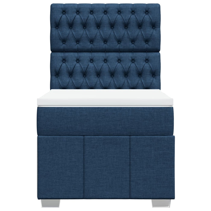 Pat box spring cu saltea, albastru, 80x200 cm, textil - WALTI WALTI