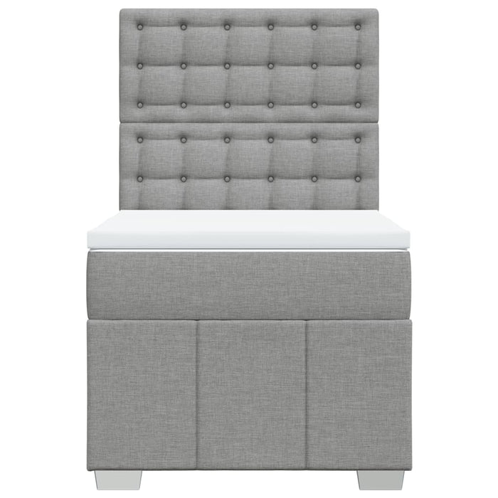 Pat continental cu saltea, gri deschis, 80x200 cm, textil - WALTI WALTI